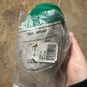 Green knit horse tail wrap equestrian